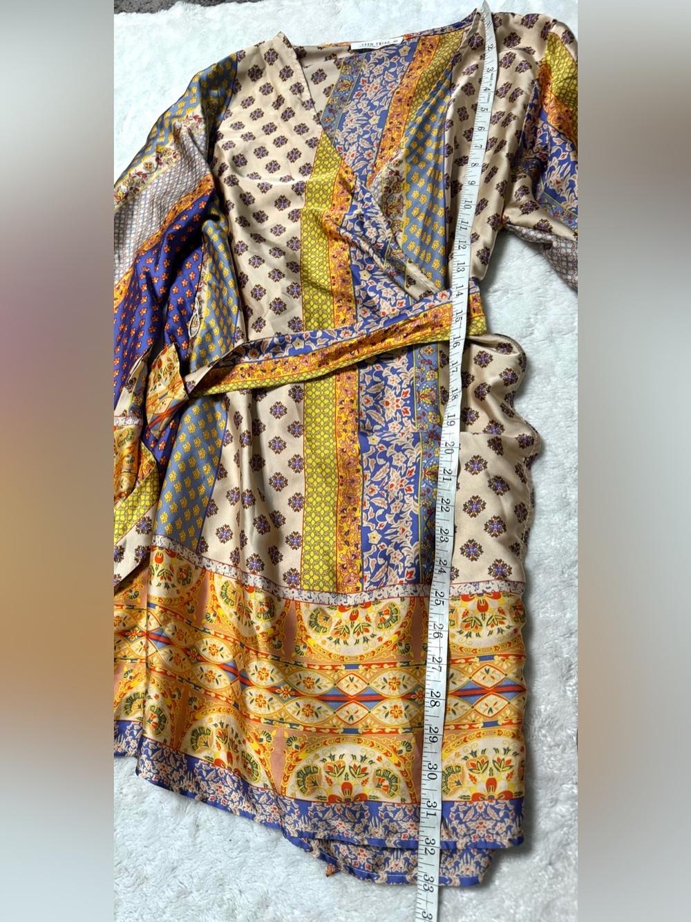 NWOT- 12th TRIBE Gold Standard Multicolored Kimono Dress - Picture 12 of 13
